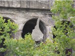 CSX Railroad Bridge over Salt Fork River hanging chunk of concrete